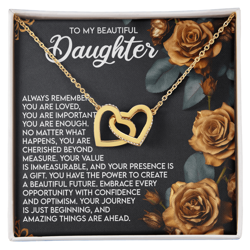 Interlocking Hearts Necklace – Daughter Gift of Confidence - TreasuredTale