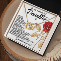 Interlocking Hearts Necklace – Proud Daughter Gift - TreasuredTale