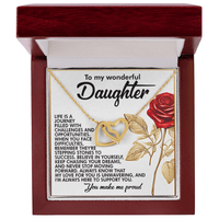 Interlocking Hearts Necklace – Proud Daughter Gift - TreasuredTale