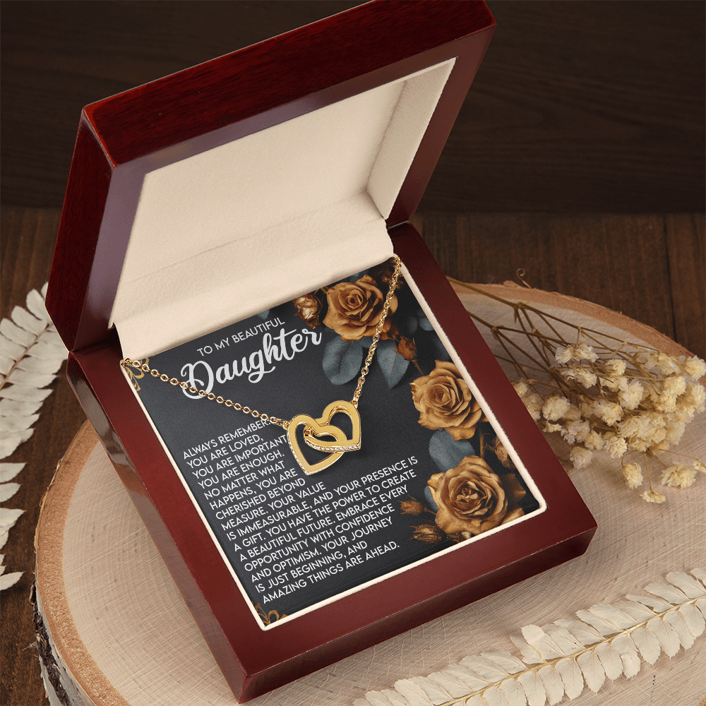 Interlocking Hearts Necklace – Daughter Gift of Confidence - TreasuredTale