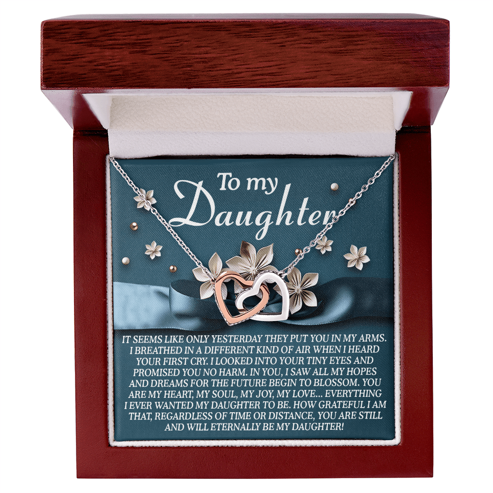 Interlocking Hearts Necklace – Heartfelt Daughter Gift - TreasuredTale
