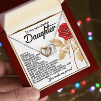 Interlocking Hearts Necklace – Proud Daughter Gift - TreasuredTale