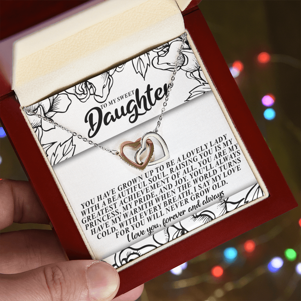 Interlocking Hearts Necklace – Sweet Daughter Love Gift - TreasuredTale