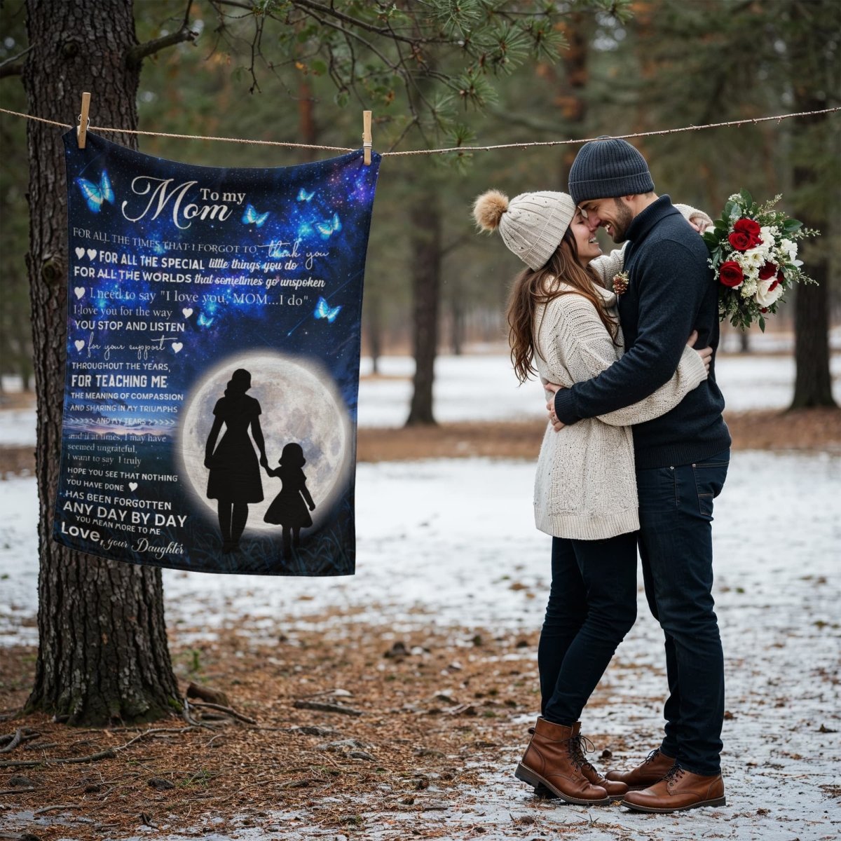 Blanket – Mom Gift from Daughter with Love and Support - TreasuredTale