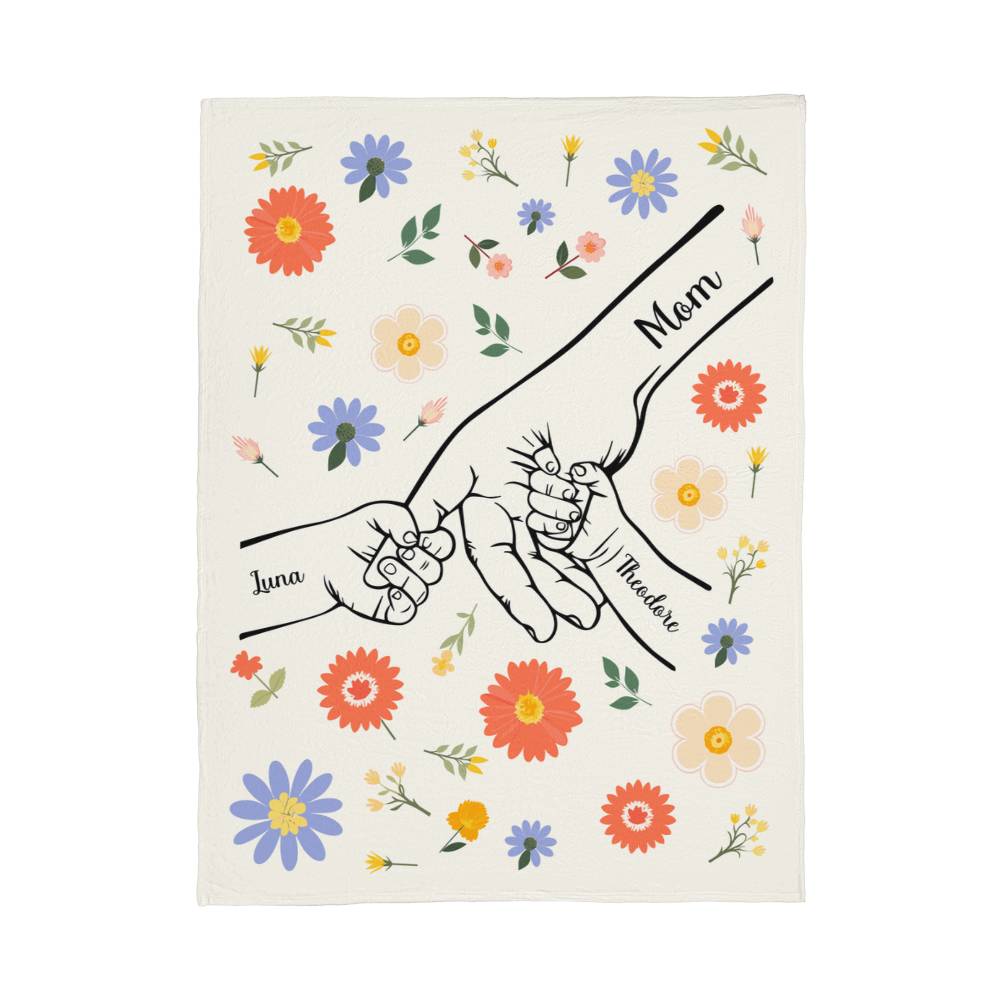 Personalized Kids Hands Blanket for Mom - PHOTO 2 - TreasuredTale