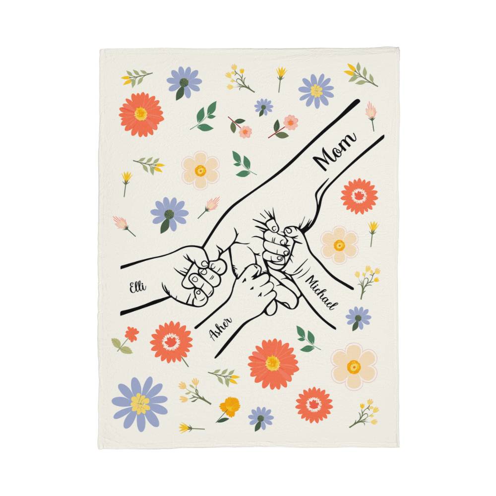 Personalized Kids Hands Blanket for Mom - PHOTO 3 - TreasuredTale