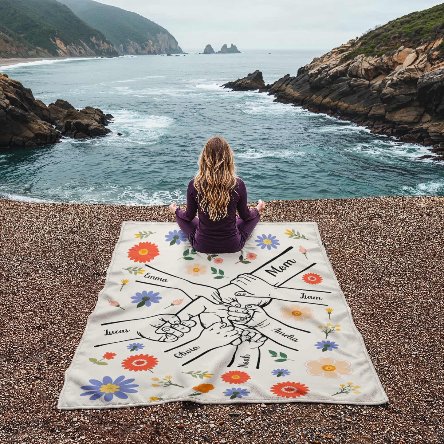 Personalized Kids Hands Blanket for Mom