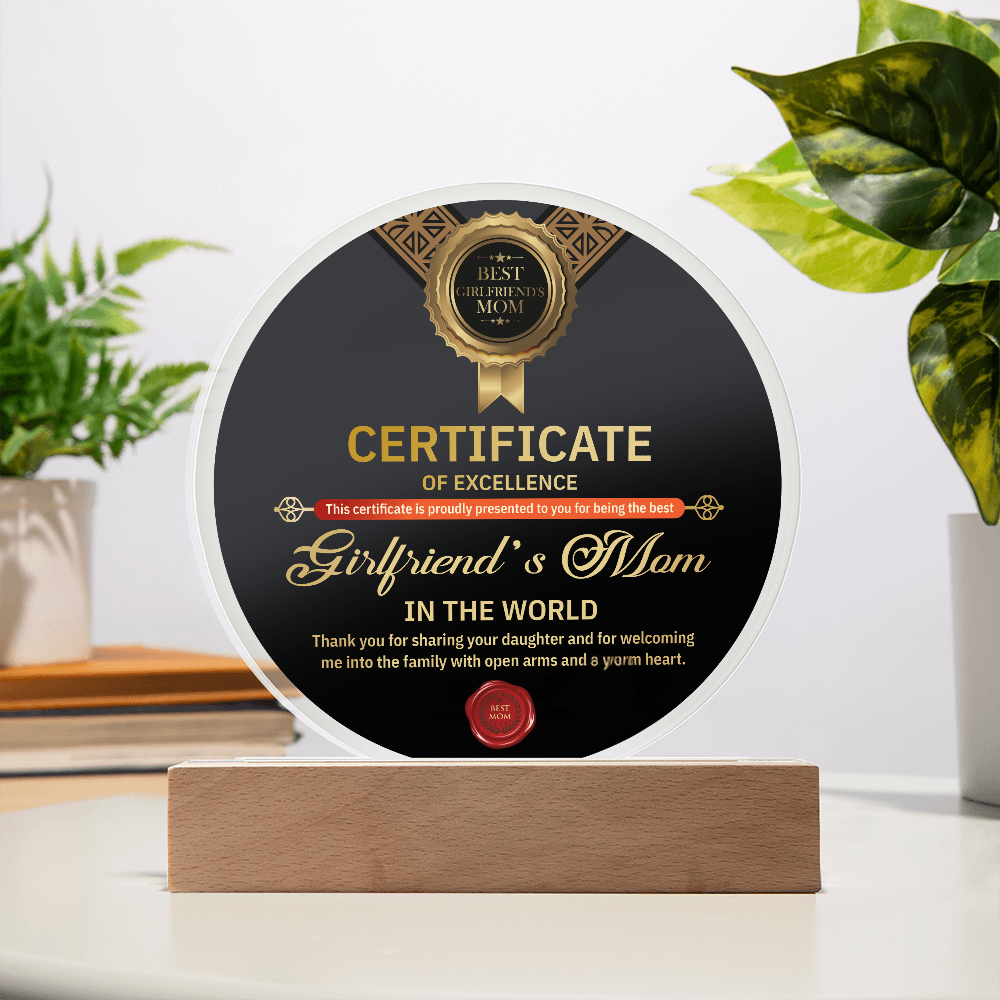 Acrylic Circle Plaque – Best Girlfriend's Mom Gift