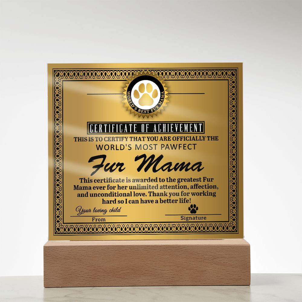 Acrylic Square Plaque – Funny Fur Mama Gift