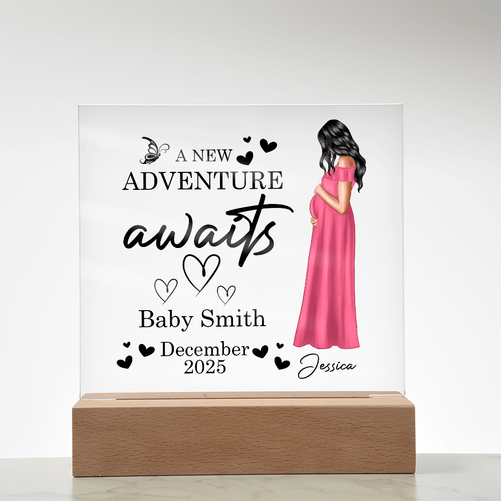 New Adventure Plaque – Personalized Mom to Be Gift - TreasuredTale