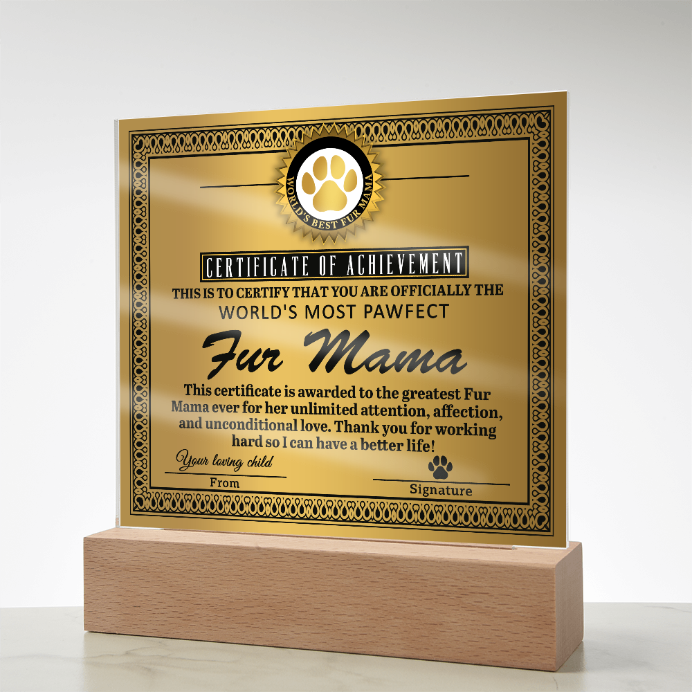 Acrylic Square Plaque – Funny Fur Mama Gift