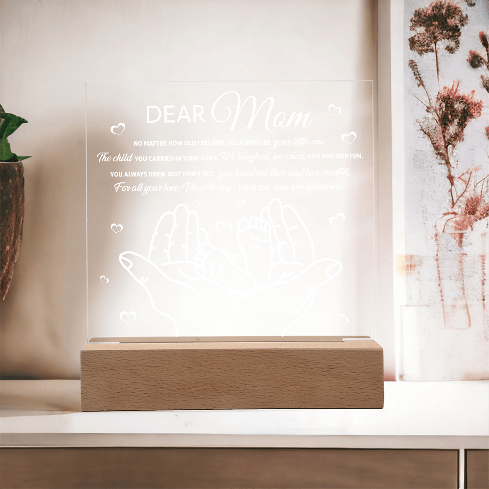 Acrylic Square Plaque – Always Your Little One Mom Gift - TreasuredTale
