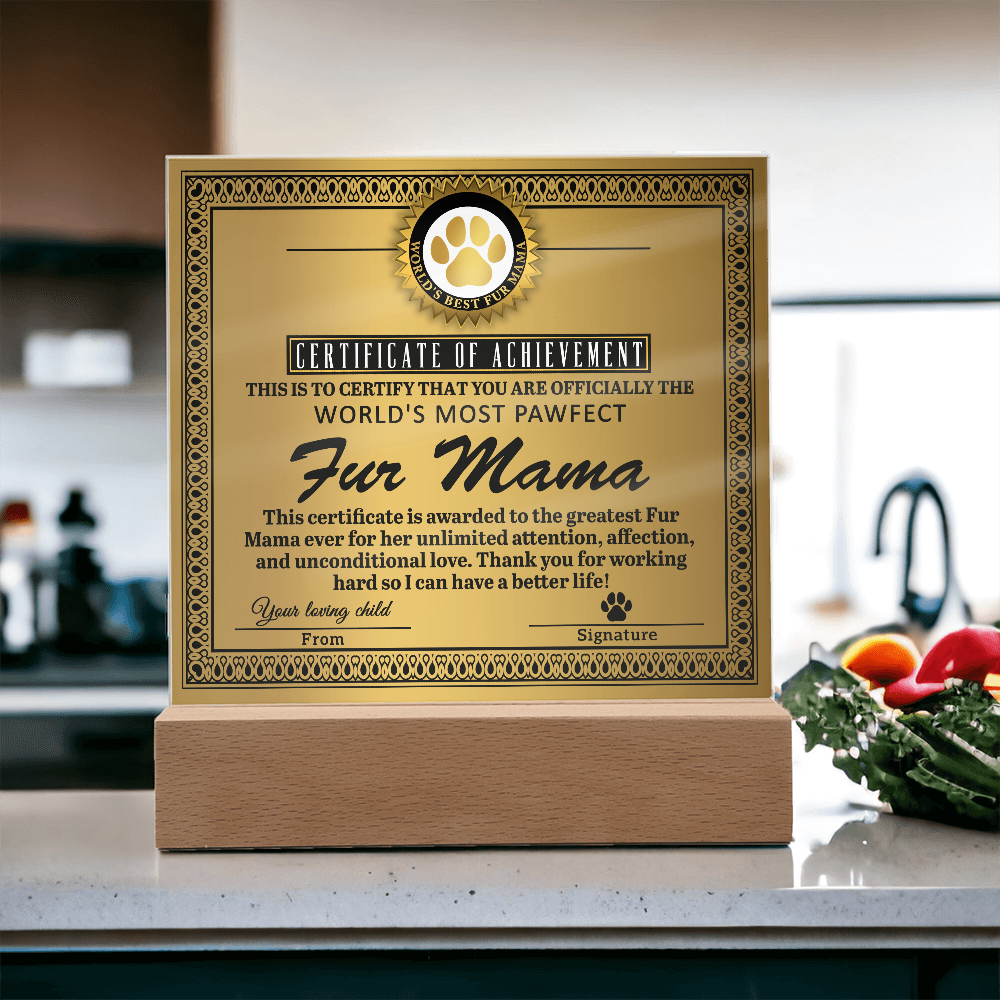 Acrylic Square Plaque – Funny Fur Mama Gift
