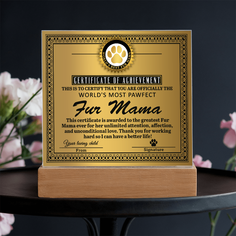 Acrylic Square Plaque – Funny Fur Mama Gift