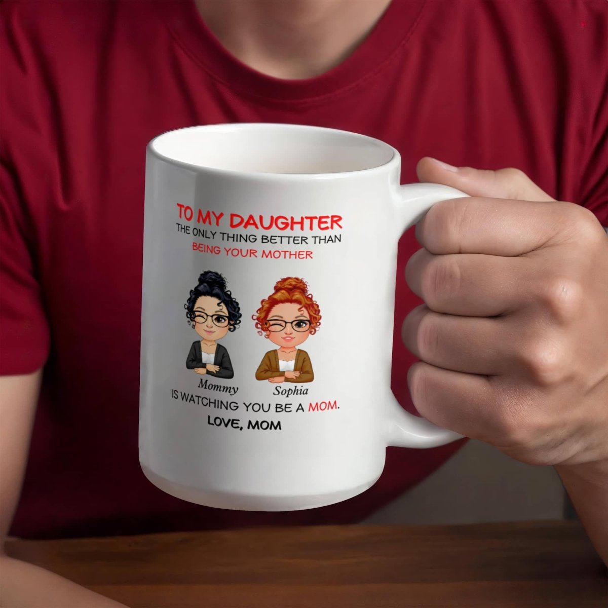 Personalized Mug for Daughter Becoming Mother from Mom - TreasuredTale