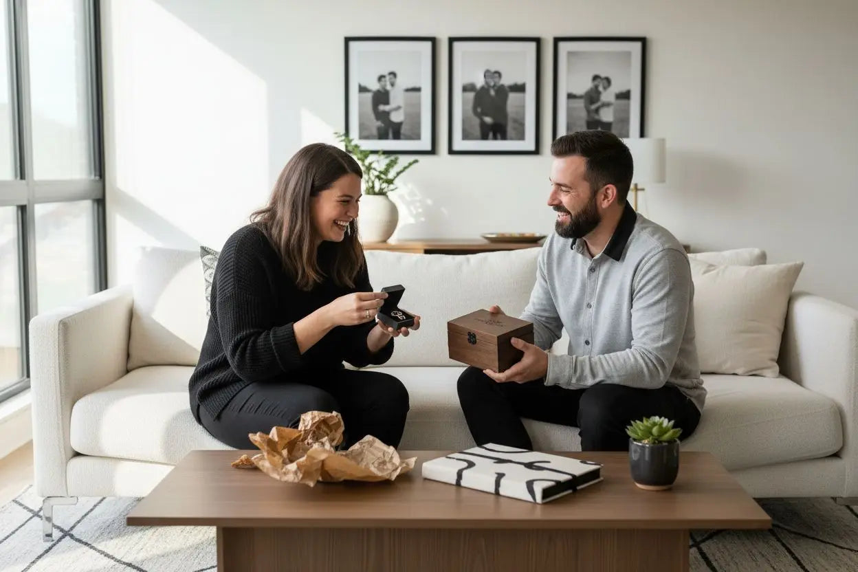 Anniversary gift, authentic couple, meaningful exchange