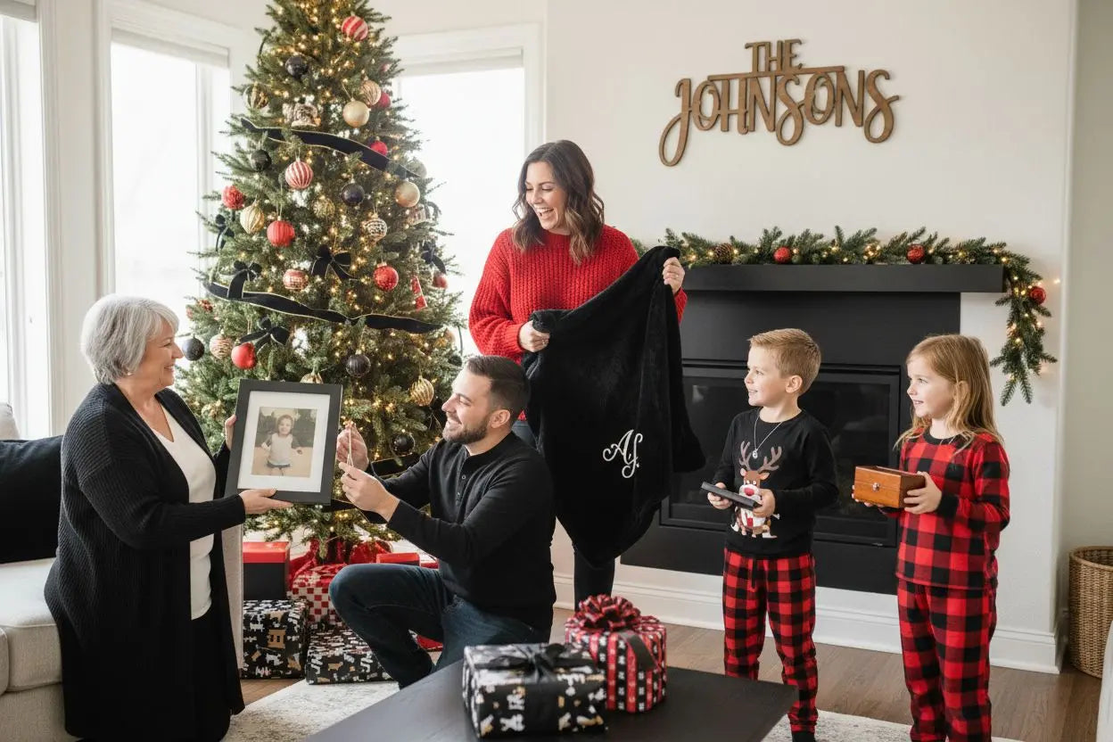Personalized christmas gifts, family, festive
