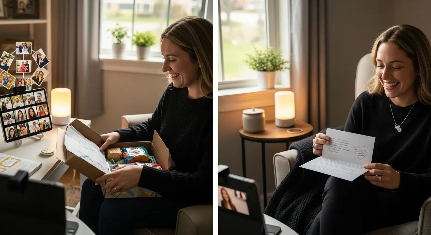 Long distance gifts, couple connection, thoughtful gift exchange