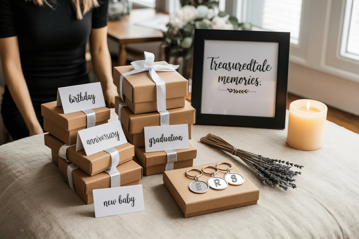 Collection of personalized gifts for ten unique occasions including birthdays and anniversaries