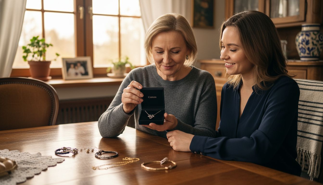 wręczanie biżuterii mamie