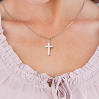 Cross Necklace with Snake Chain for Daughter - Mother's Day Gift