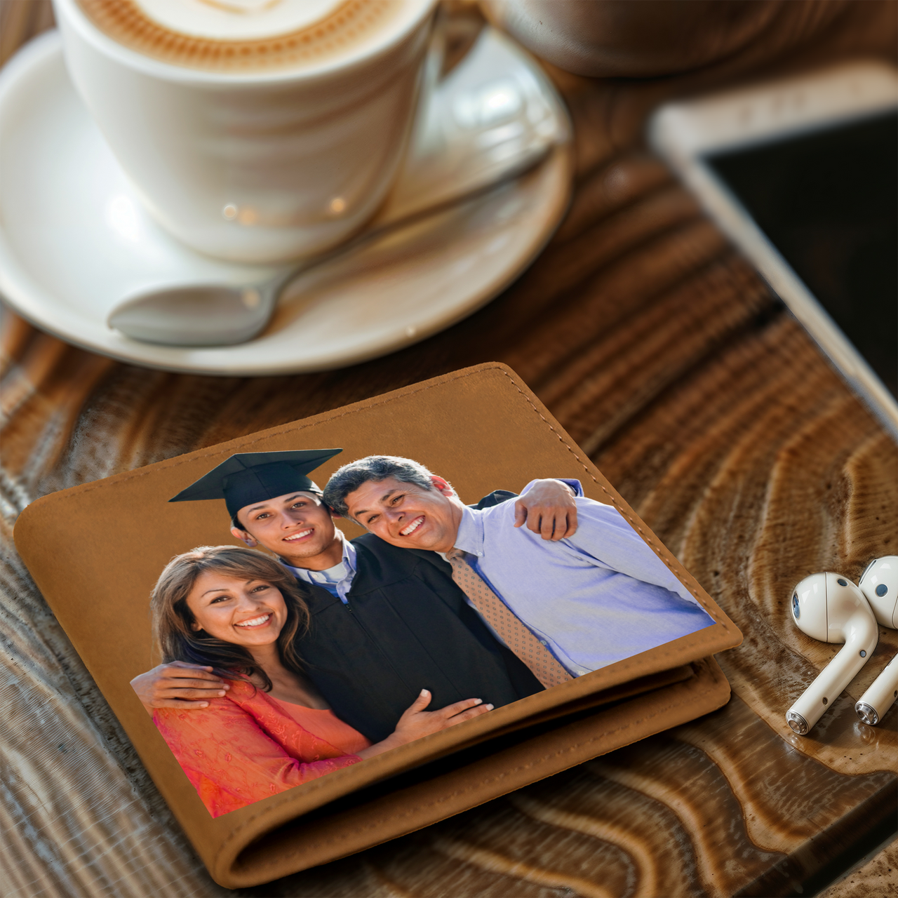 Buyer Upload - Graphic Leather Wallet - Graduation