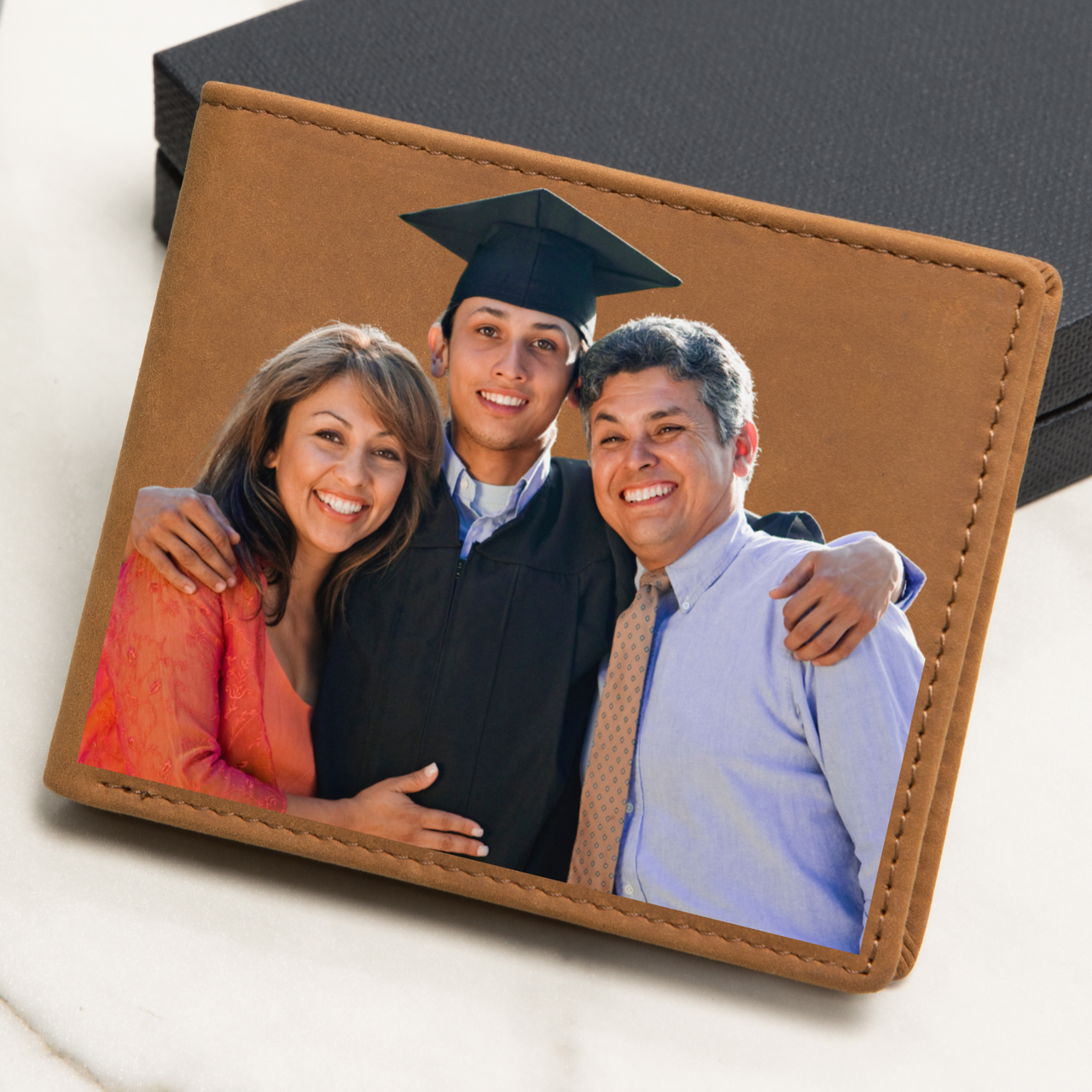 Buyer Upload - Graphic Leather Wallet - Graduation