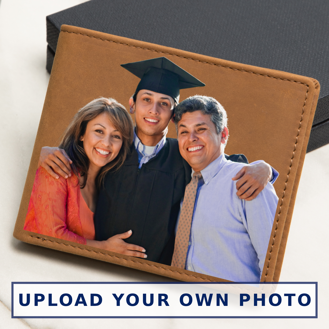 Buyer Upload - Graphic Leather Wallet - Graduation