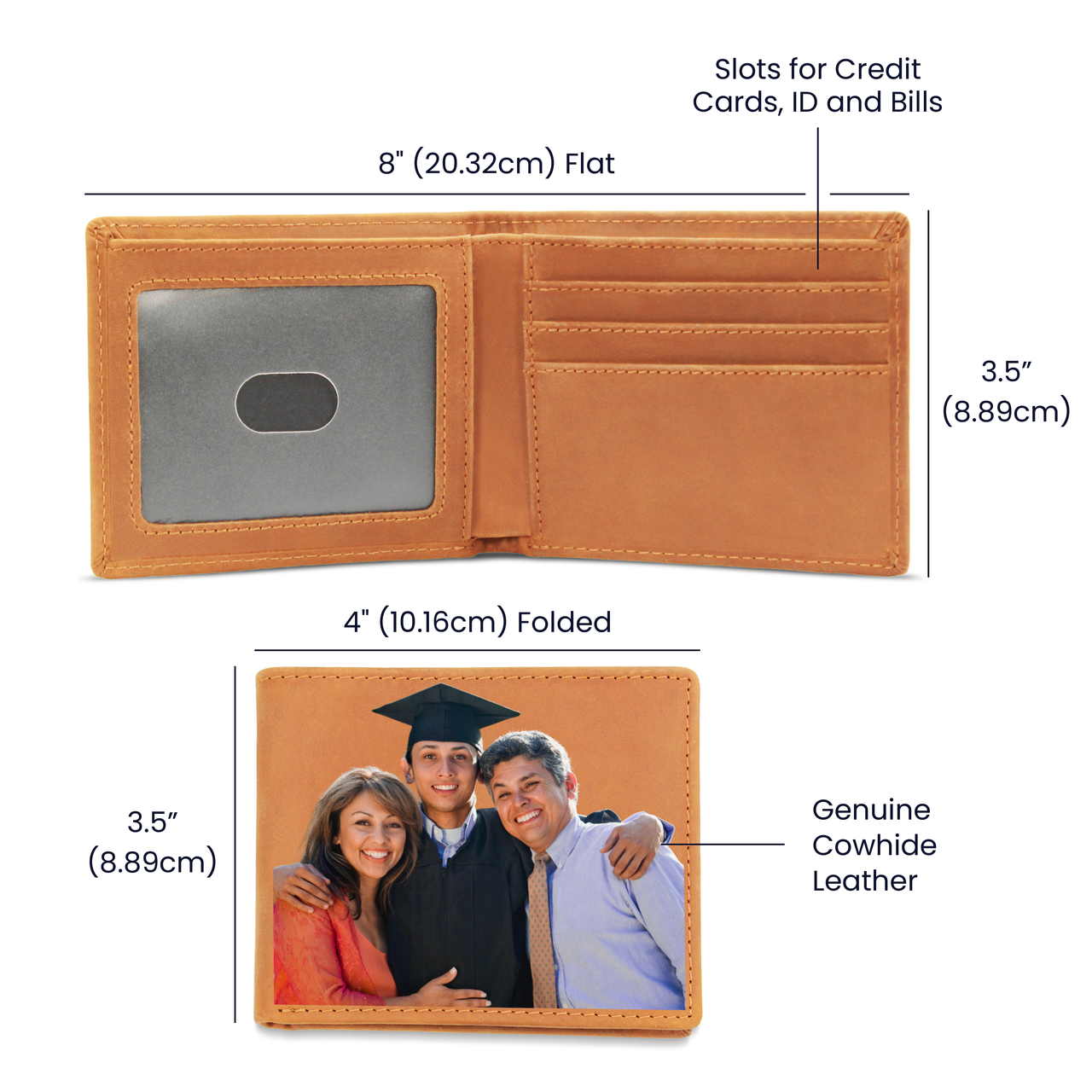 Buyer Upload - Graphic Leather Wallet - Graduation