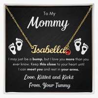 Custom Name Necklace with Birthstone for Mommy from Tummy - Mother's Day Gift