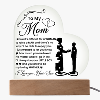Acrylic Heart Plaque for Mom from Son - Mother's Day Gift