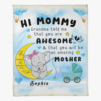 Coral Fleece Blanket (Portrait) for Mommy - 1st Mother's Day