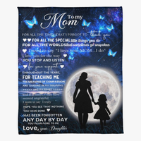 Coral Fleece Blanket (Portrait) for Mom from Daughter - Mother's Day Gift
