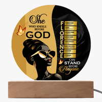 Acrylic Circle Plaque - She Who Kneels Before God