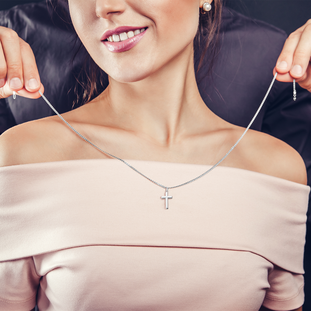 Cross Necklace with Snake Chain for Daughter - Mother's Day Gift