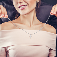 Cross Necklace with Snake Chain for Daughter - Mother's Day Gift