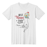 Personalized White T-Shirt for Grandma with Grandkids Names - Mother's Day Gift