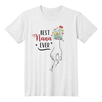 Personalized White T-Shirt for Grandma with Grandkids Names - Mother's Day Gift