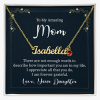 Custom Name Necklace with Birthstone for Mom from Daughter - Mother's Day Gift