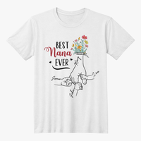 Personalized White T-Shirt for Grandma with Grandkids Names - Mother's Day Gift