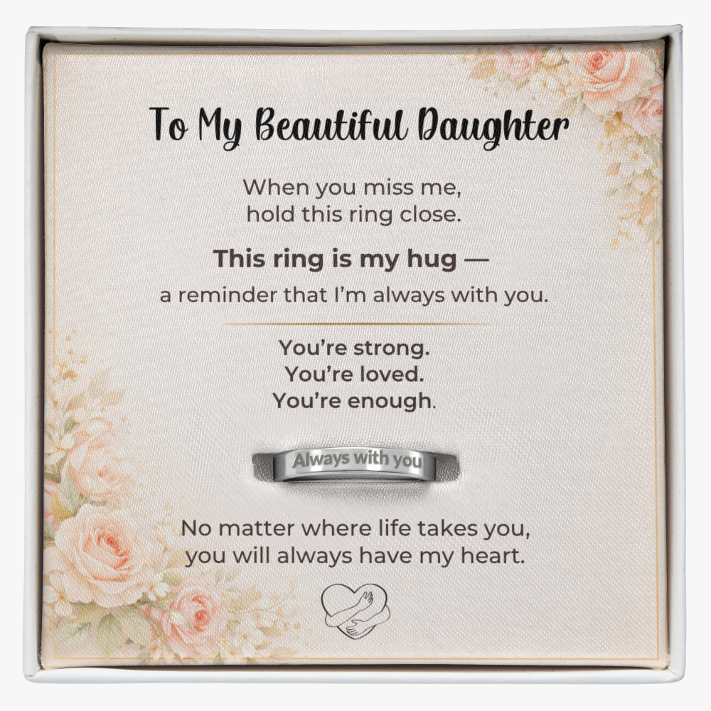 Engraved Ring with Message Card for Daughter - Mother's Day Gift