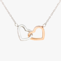 Interlocking Hearts Necklace for Her - Mother's Day Gift