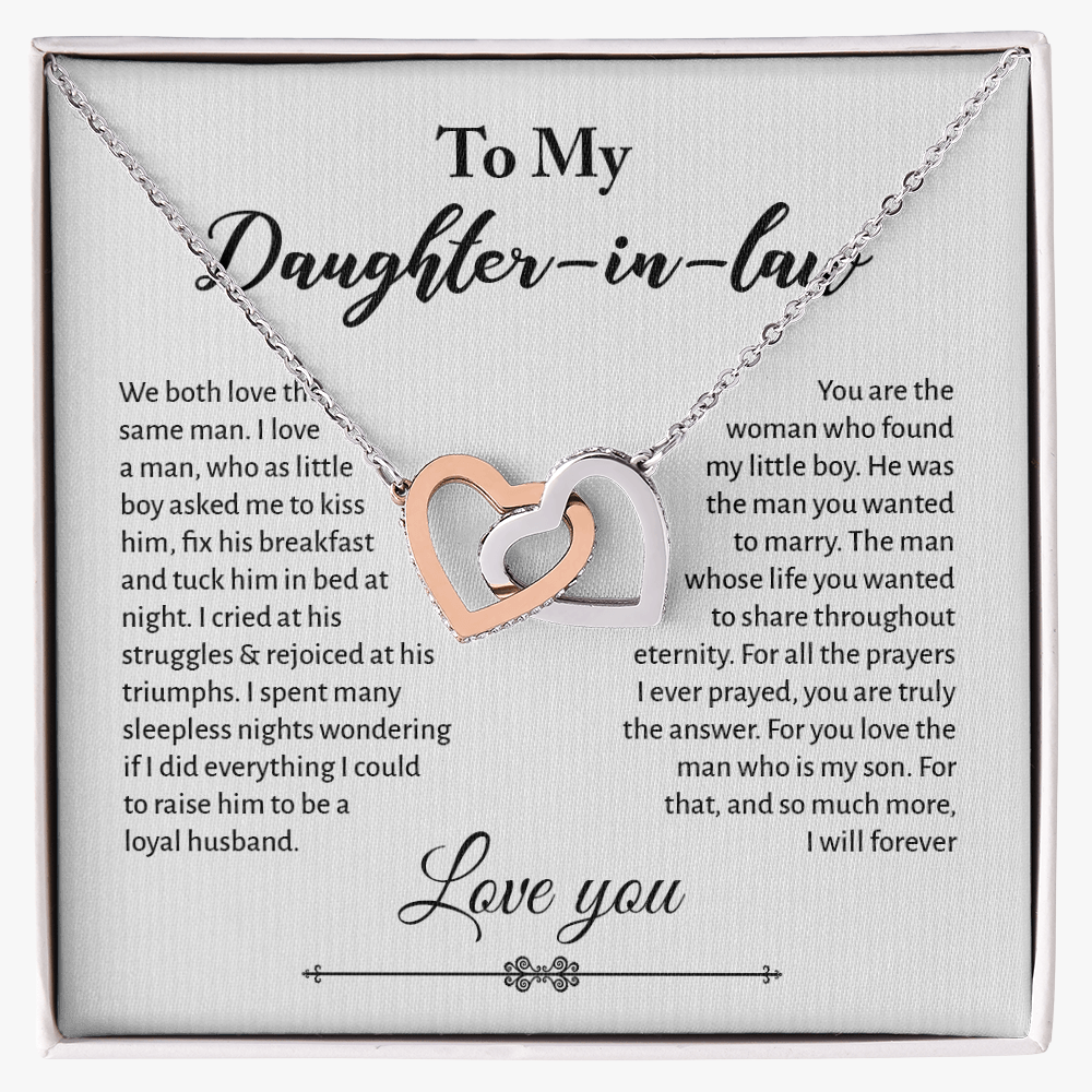 Interlocking Hearts Necklace for Daughter-in-law - Mother's Day Gift