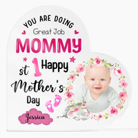 Acrylic Heart Block for Mom from Daughter - First Mother's Day