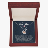 Baby Feet Heart Necklace for Daughter-In-Law from Mother-In-Law - Mother's Day Gift
