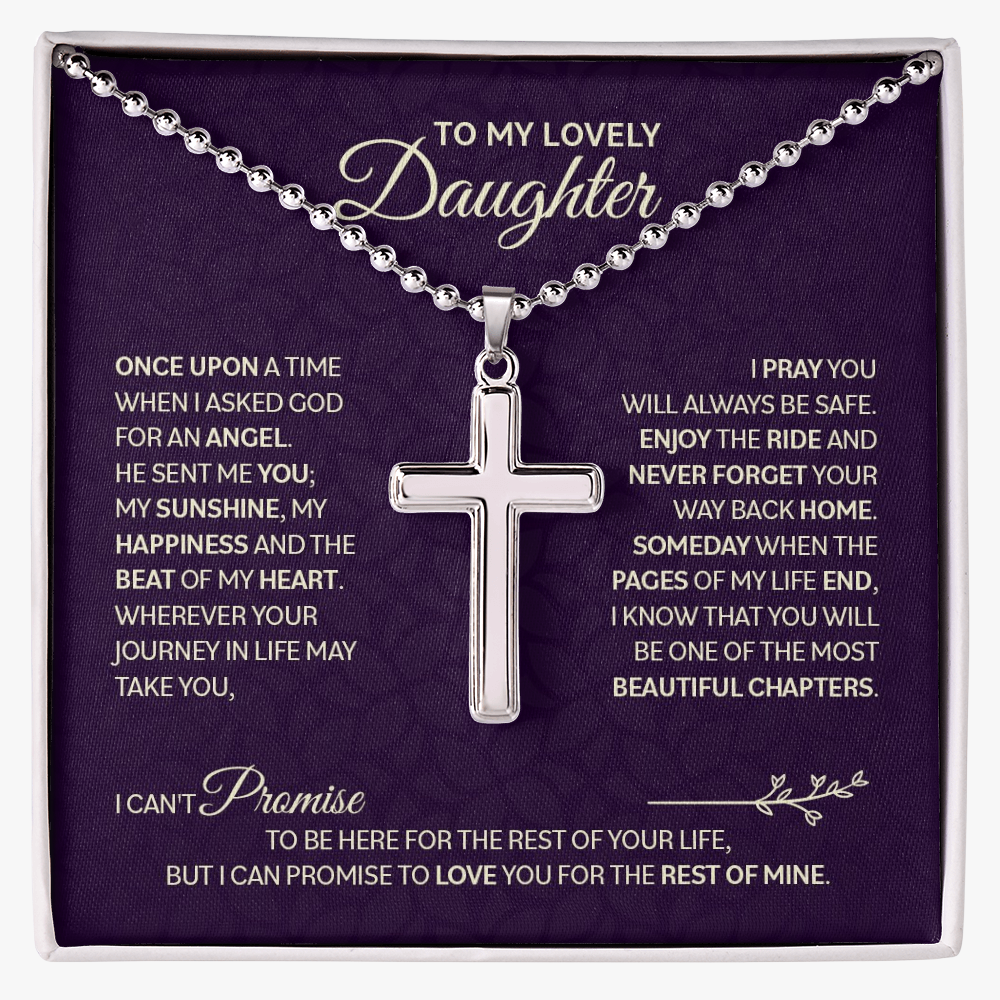 Cross Necklace with Ball Chain for Daughter - Mother's Day Gift