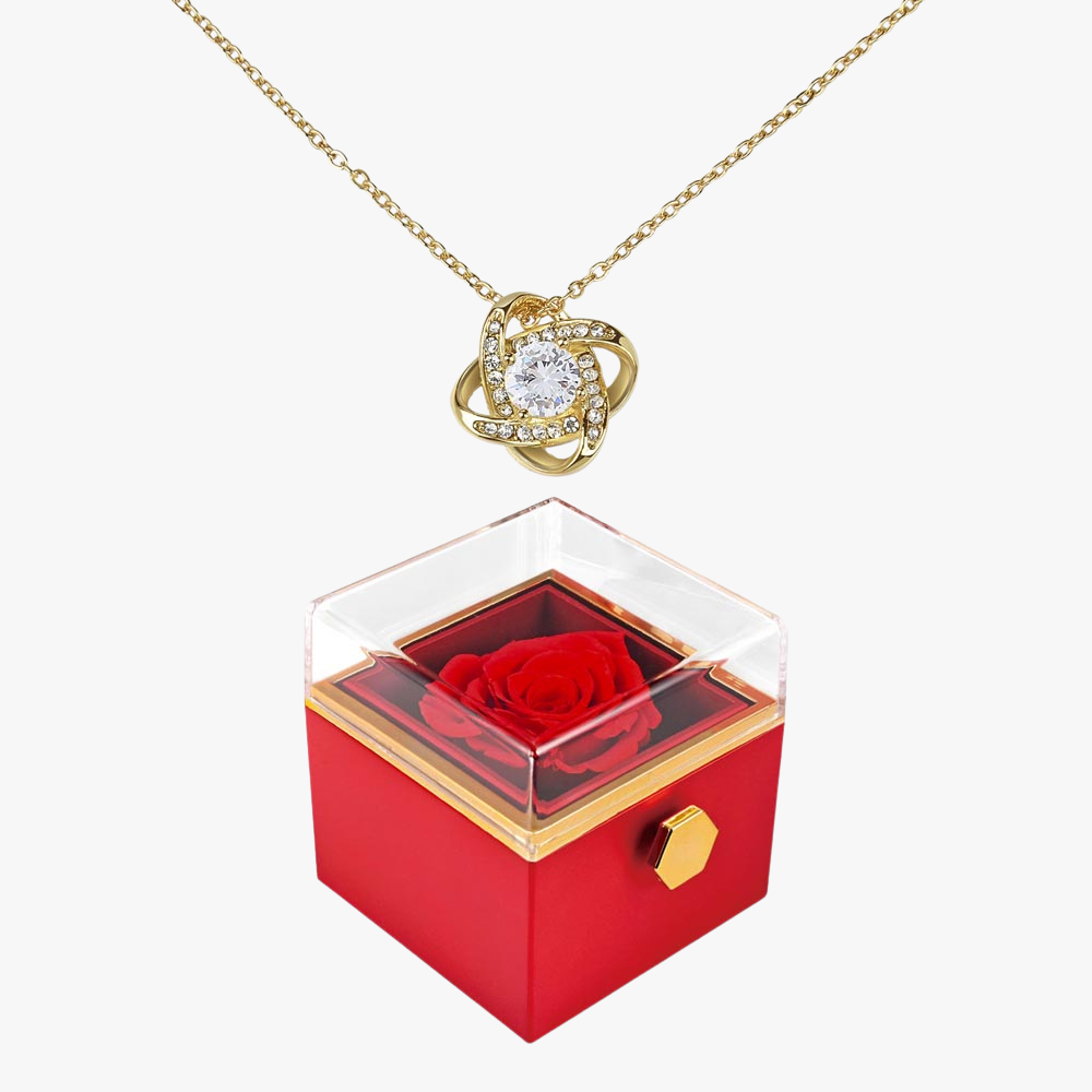 Love Knot with Rotating Rose Gift Box - Mother's Day Gift for Her