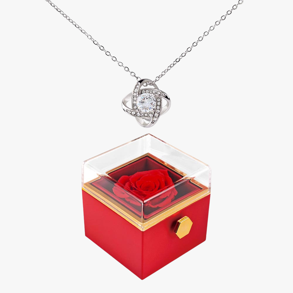 Love Knot with Rotating Rose Gift Box - Mother's Day Gift for Her