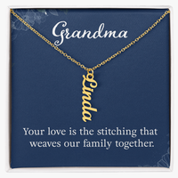 Multi Vertical Name Necklace for Grandma with Grandkids Name - Your Love - Mother's Day Gift