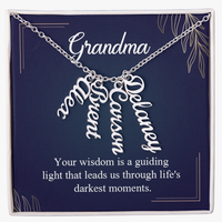 Multi Vertical Name Necklace for Grandma with Grandkids Name - Guiding Light - Mother's Day Gift
